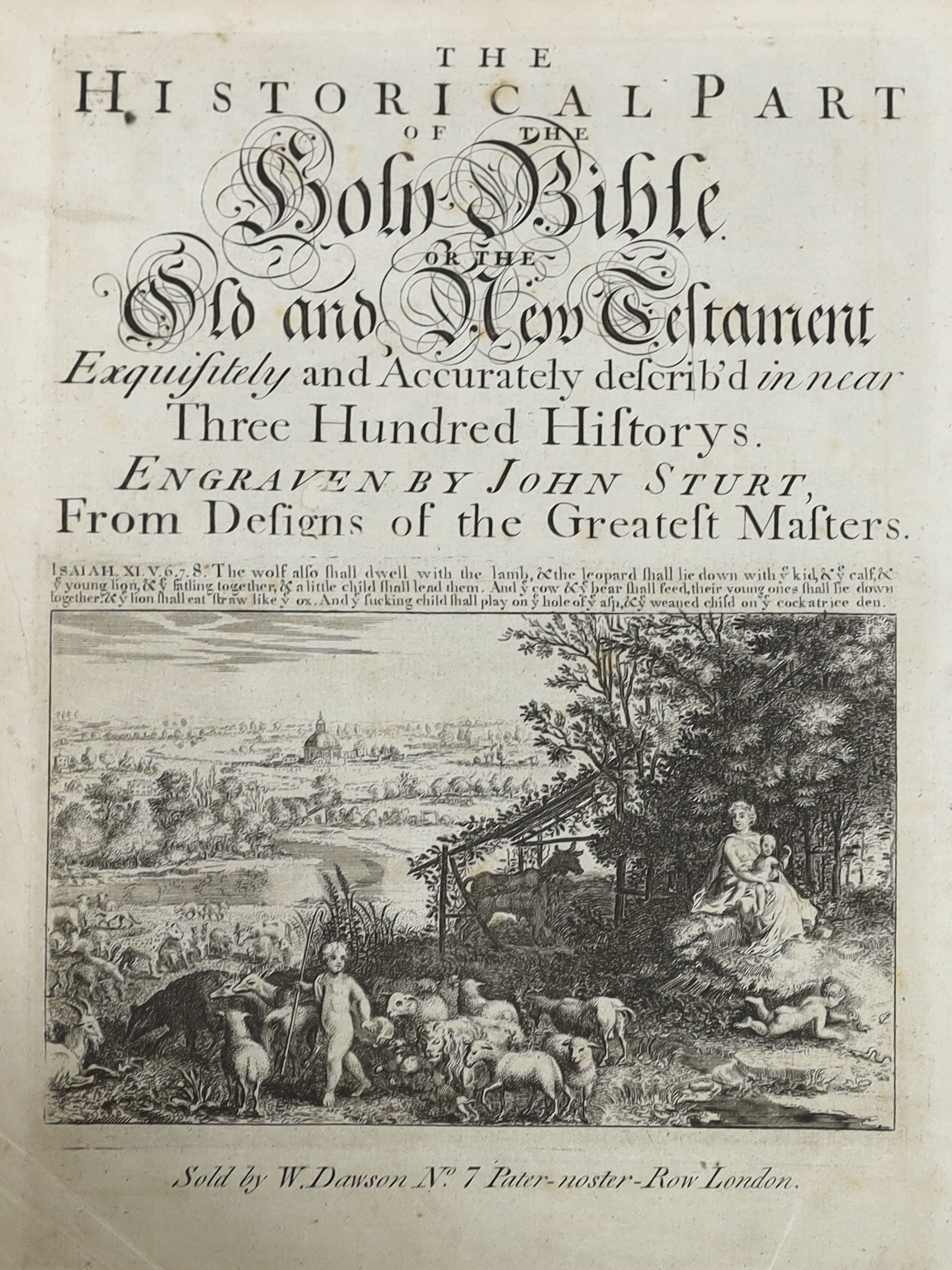 BIBLE: An Oxford later 18th century lectern Bible, with John Sturt engravings. The Holy Bible, containing the Old and the New Testaments... Appointed to be read in c, hurches. general and NT. printed titles, Sturt pictor